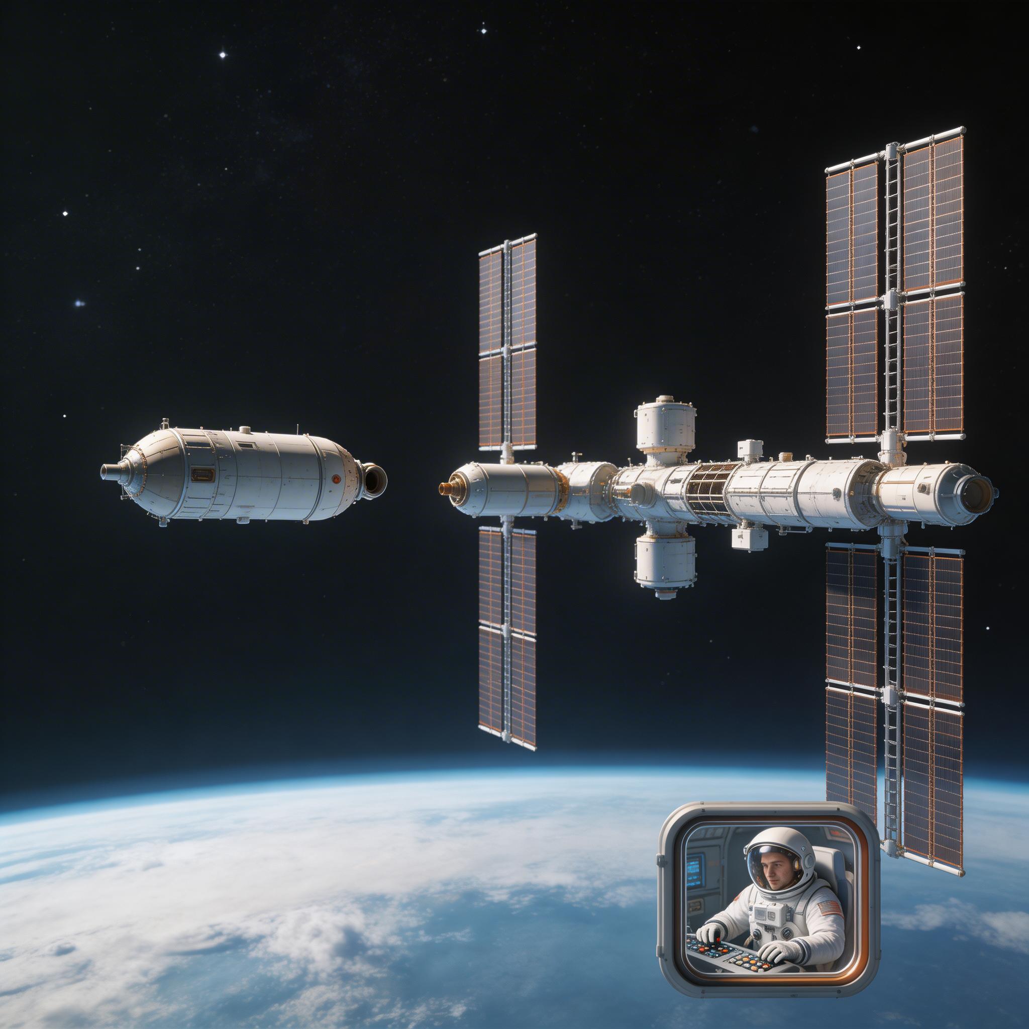 俄罗斯航天员手动遥控货运飞船对接空间站